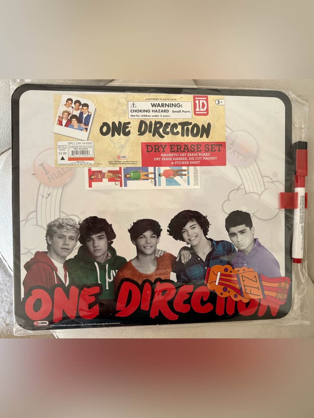One Direction Dry Erase Board Set NEW Harry Liam Niall Louis Zayn RARE 1D Gift